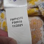 Lucky Brand  Yellow Floral Blouse Size Large V-Neck Long Sleeve Ruffle Hem Top Photo 8