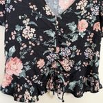 American Eagle Outfitters Blouse Women Small Cottagecore Floral Ruffle Hem Retro Photo 1