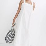Madewell  Womens White Linen-Cotton Princess Seamed Square Neck Midi Dress Size M Photo 10