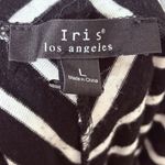 Iris Los Angeles Black White Striped Maxi Skirt Large Flowy Stretch Chevron Photo 6
