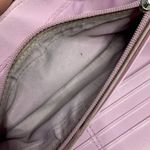 Coach Signature C Snap Close Long Black Ivory Logo Wallet with Lilac Interior Photo 4