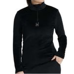 Spyder Women's Shimmer Bug Half Zip Velour Fleece Pullover Size Medium Black Photo 1