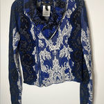BCBGMAXAZRIA Black and Blue Knit Design sweater size XS Photo 0