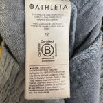 Athleta Pants Cabo Linen Blue Chambray Drawstring Waist Zip Pockets Wide Leg 12 Photo 4