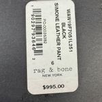 Rag and Bone  Simone Lamb Leather Pants Black NWT $995 Size 6‎ Photo 4