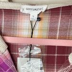 Dance & Marvel NWT Lightweight Flannel Color-block Plaid Hooded Shacket, Large Photo 6