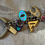 Coach Vintage  Letters Gold and Blue Letter Keychain Photo 0