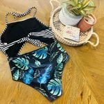 Cupshe Striped & Palm Leaf Cutout One Piece Size Medium Photo 5