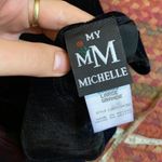 VINTAGE COLOR BLOCK PANEL VELVET PARTY DRESS Black Photo 1