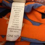 LuLaRoe  OS One Size FOX Leggings Orange Blue Black White Photo 8