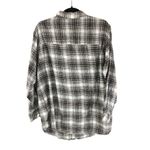 basic editions  Plus Womens Flannel Shirt Cotton Plaid Pocket Brown White 16W Photo 1