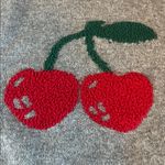 Anthropologie Luna Ivy Cherry Print Sweater Gray Size Smal Photo 4