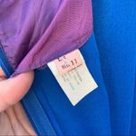 Vintage 60s 70s blue ruched bodice ruffle sleeve maxi dress Size M Photo 5