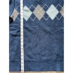 Banana Republic Sweater Mens Medium Blue Argyle Lambs Wool Preppy Quiet Luxury Photo 5