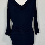 Michael Stars Cowl Neck Ruched Side Stretch Jersey Knit Tunic/Dress, Sz Large Photo 0