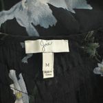Joie  100% Silk Sheer Floral Blouse Black Peasant Top Size M Photo 3