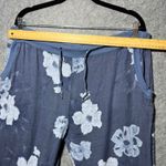 Made in Italy Linen Floral Print Cropped Pants Women's Small Medium Blue White Photo 1