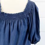 Superdry Womens US 8 Chambray Denim Off Shoulder Mini Dress Short Sleeve Boho Photo 5