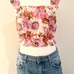 Lila Rose Preloved floral ruffle sleeve top. Photo 4