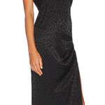 The Range  x Revolve Leopard Satin Animal Print Black Slipdress. Size L Photo 0