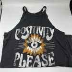 Dazey Black Positivity Please Muscle Tee Tank Top Womens S Evil Eye Graphic Photo 2