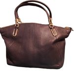 Coach Mini Kelsey Oxblood Pebbled Leather Satchel Midnight Photo 5