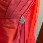 NWOT coral sleeveless formal dress with sheer coat rhinestone brooch size 14 Pink Photo 5