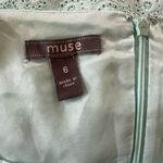 Muse SQUARE NECKLINE EYELET COTTON DRESS size 6 Photo 3