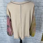 Entro women S tie dye sleeve waffle print top brand new beige Photo 9