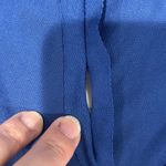 VINTAGE Victor Costa Blue‎ Ruffle Dress Sz 10 Long Sleeve Nylon Tie Belt Blue Photo 9