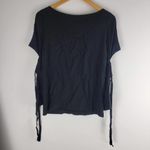 Club Monaco Cut Out Tie Sleeve Blouse Black Lined Size S Photo 5