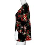 Pioneer Woman Shirt Womens Medium Black Red‎ Floral Flower Casual Bloomcore Photo 2