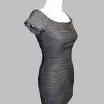 Brat Star  On/ off Shoulder Black Textured Dress Photo 2