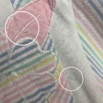 Vintage 80s Top Pastel‎ Rainbow Batwing Sleeve Women Flowers White Tee Retro Tee Photo 8