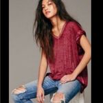 Free People New  Beach Keep Me Burnout Tee Shirt Top Blouse Boho Azelia Small Photo 1