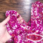 Show Me Your Mumu SMYM • Hazel Ruffle Top pink floral cold shoulder chiffon Pomegranate Punch Photo 4