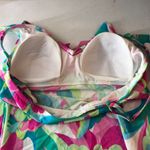Tankini Top Ruffle Molded Cups Floral Colorful M Pink Size M Photo 2