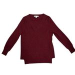 White + Warren V Neck Long Sleeve Cashmere Sweater Burgundy Women's Size S Red Photo 2