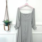 Lulus  Gray Off-the-Shoulder Maxi Dress 68303 Size XL Photo 4
