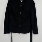 Venus Blazer Womens Size 2 Black Button Front Tailored Career Suit Jacket Coat Photo 0