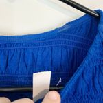 Madewell NWT Smocked Boatneck Tank in Brilliant Sapphire - Size: Extra Small Photo 4