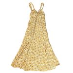Free People  Women’s Rosalee Midi Dress Yellow Combo Sunflowers Floral Print Sz M Photo 9