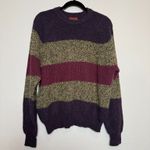 Vintage Oversize Cable Knit Stripe Sweater Photo 1