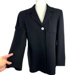 Akris Womens Size 4 Single Button Blazer Jacket Suit Black 100% Virgin Wool Job Photo 3