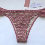 PilyQ NWT  Lace Fanned Teeny Bikini in Dusty Rose Photo 3