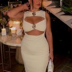 ZARA  maxi dress conch cutout fitted bodycon party cocktail evening wedding  Photo 4