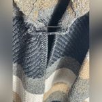 Chico's Chico’s Sz 2 Striped Knit Shawl Cardigan Coatigan Open Front Safety Pin Closure Photo 1