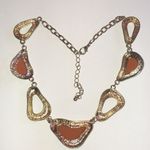 Elegant Gold Tone and Black Animal Print Boho Statement Necklace Photo 4