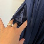 La Femme Sweetheart Thigh High Slit Satin Strapless Formal Prom Gown Size 6 Navy Photo 13