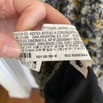 ZARA  Metallic Thread Printed Midi Dress Black Gold Balloon Sleeves Size Medium Photo 4